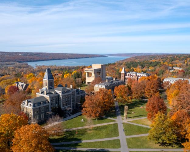 Image of Cornell's campus during fall season