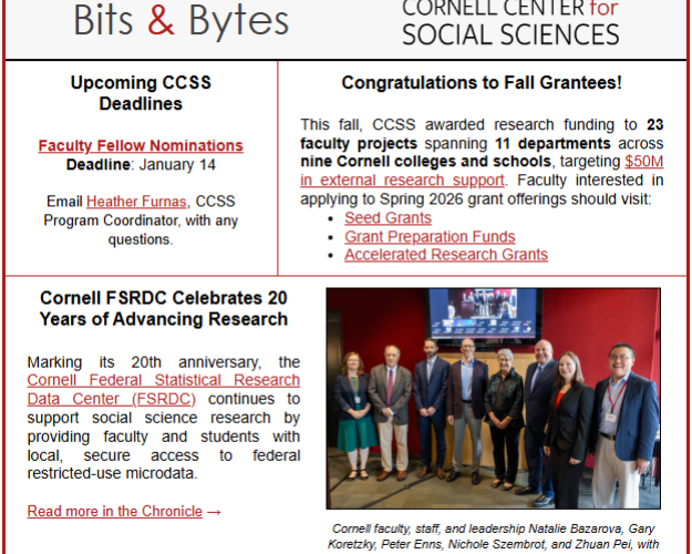 Screenshot of December 2025 newsletter