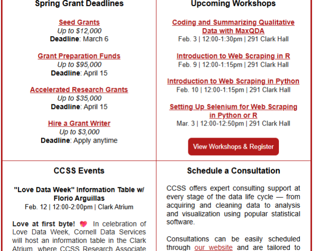 Screenshot of February Bits & Bytes newsletter
