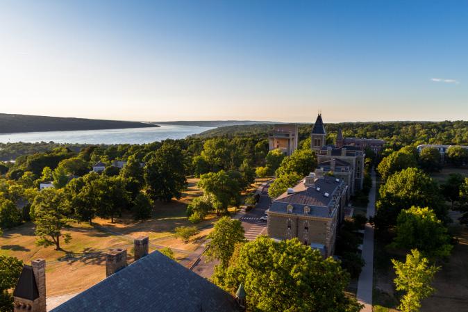 Aerial photograph of Cornell's campus